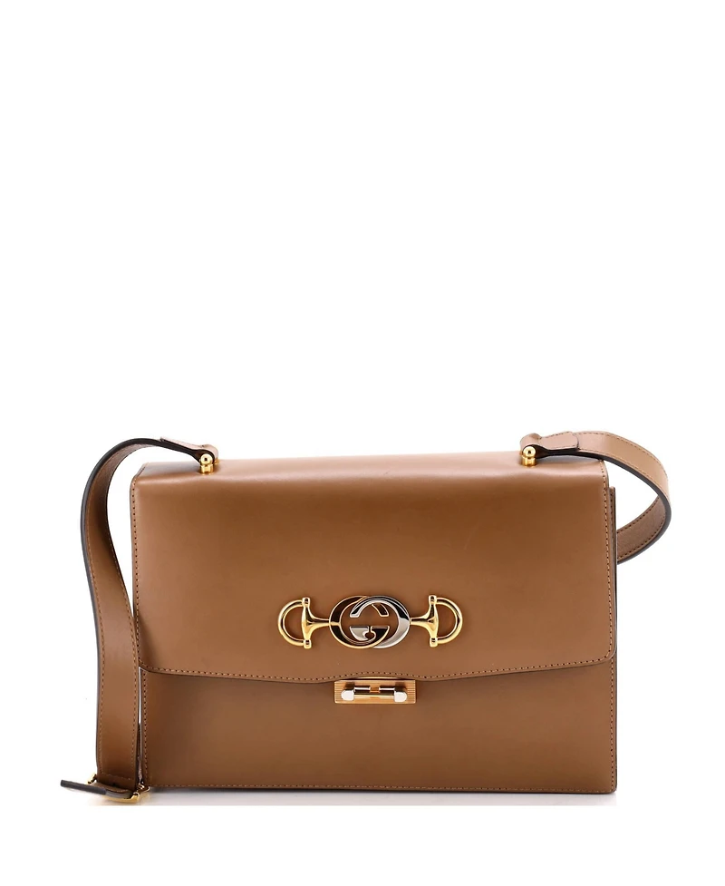 Pre-Owned Gucci Small Zumi Flap Shoulder Bag Leather