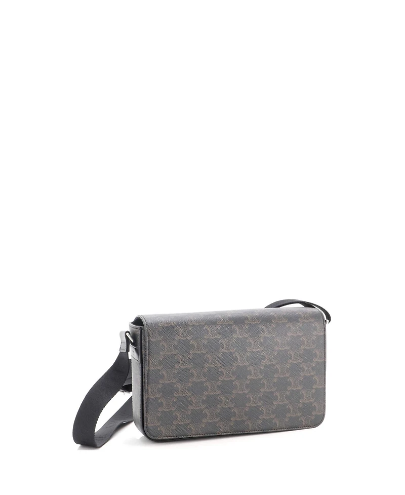 Pre-Owned Celine Medium Flap Messenger Bag Triomphe Coated Canvas
