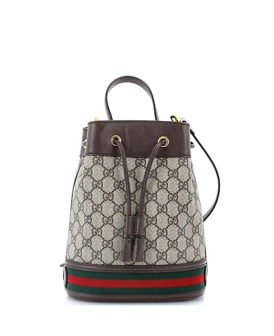 Pre-Owned Gucci Small Ophidia Bucket Bag Gg Coated Canvas