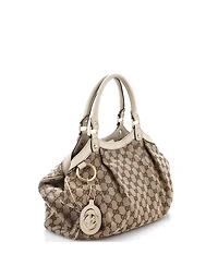 Pre-Owned Gucci Medium Sukey Tote Gg Canvas with Leather