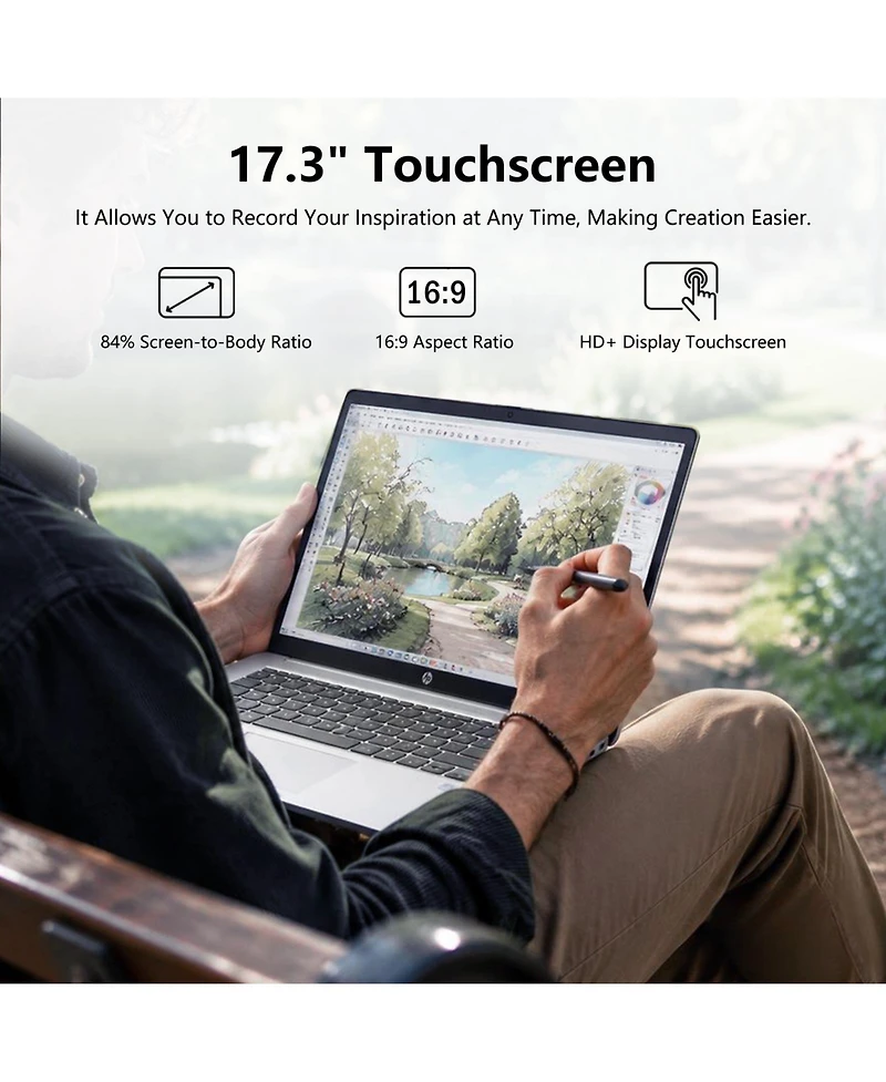 Hp 17.3" Touchscreen Business Copliot Ai Laptop, Intel Core Ultra 7 255U, Intel Graphics, 16GB DDR5, 512GB Ssd, Wi-Fi 6, Win11 Home, Silver