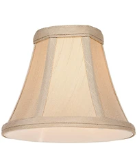 Imperial Shade Set of Bell Lamp Shades Evaline Taupe Brown Fabric Small 3" Top x " Bottom x 5" High Candelabra Clip-On Fitting