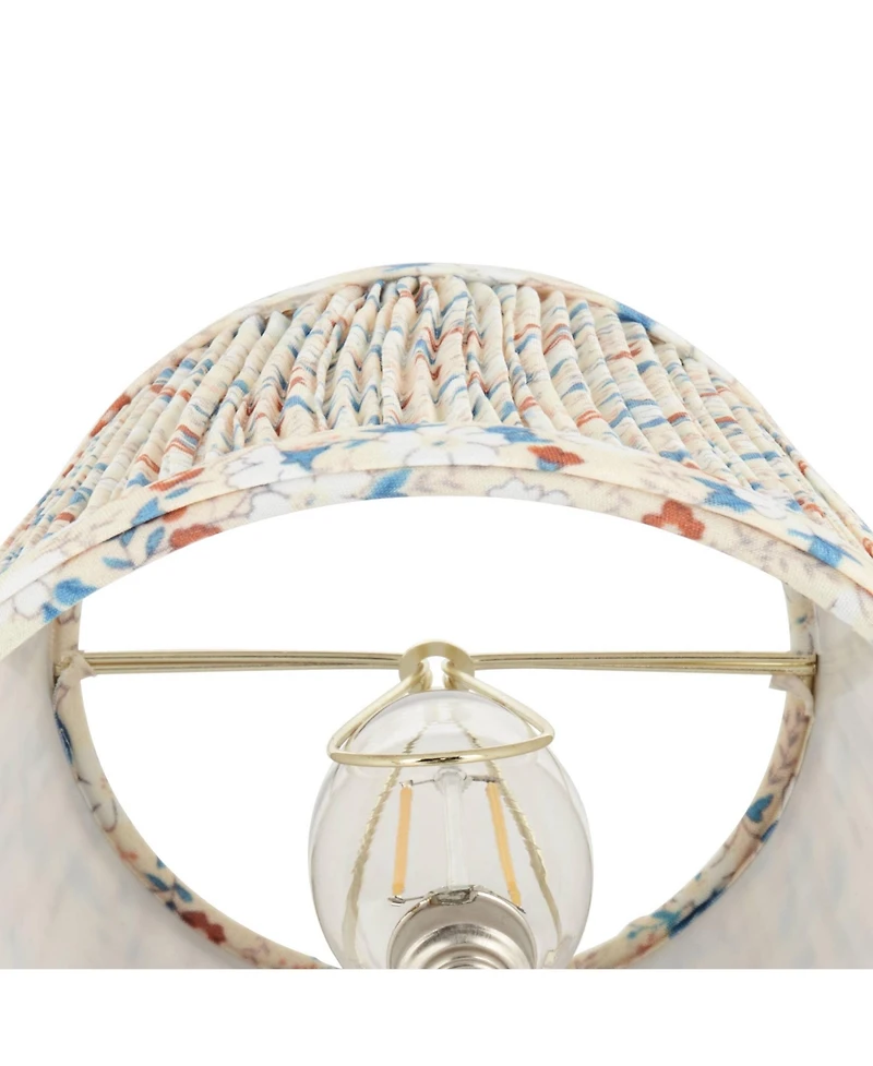 Springcrest 4" Top x 6" Bottom x 5 1/2" High x Print Lamp Shade Replacement Small Leaf Shirred Pleated Clip On Candelabra