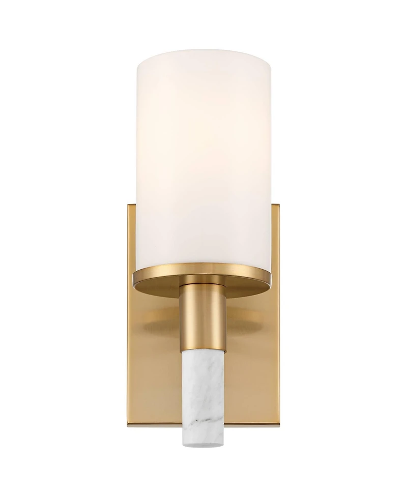 Possini Euro Design Possini Euro Lucius 11" High Soft Gold and White Marble Wall Sconce