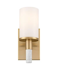 Possini Euro Design Possini Euro Lucius 11" High Soft Gold and White Marble Wall Sconce