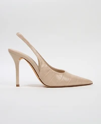 Berness Carmine Croco-Embossed Slingback Stiletto Pumps