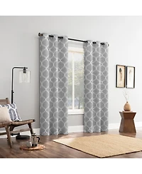 Sun Zero Tikal Woven Ogee Blackout Grommet Curtain Panel Pair
