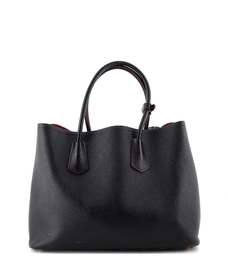 Pre-Owned Prada Medium Cuir Double Tote Saffiano Leather