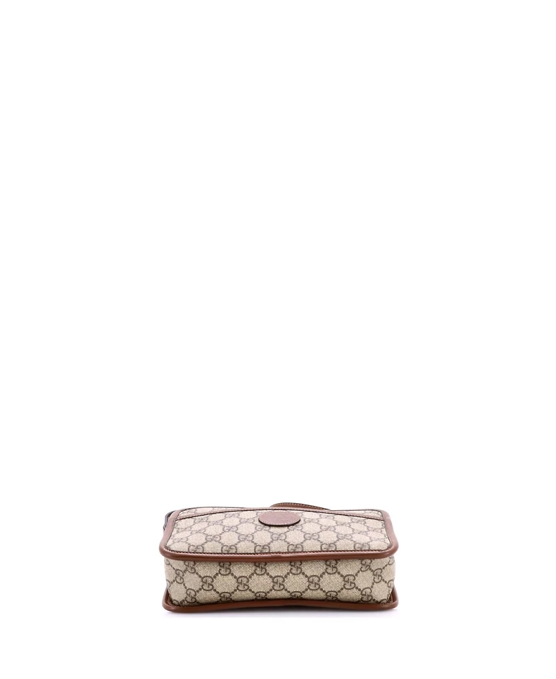 Pre-Owned Gucci Mini Interlocking G Patch Camera Bag Gg Coated Canvas