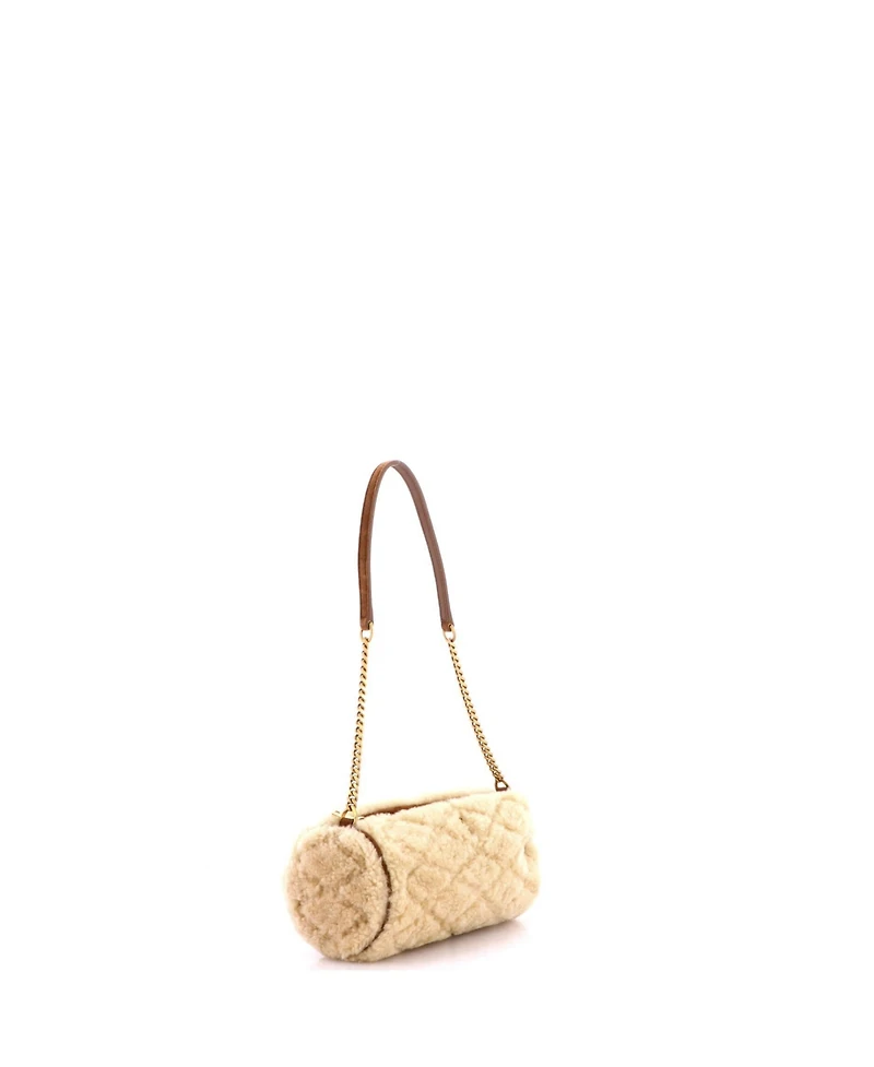 Pre-Owned Saint Laurent Mini Sade Tube Bag Quilted Shearling