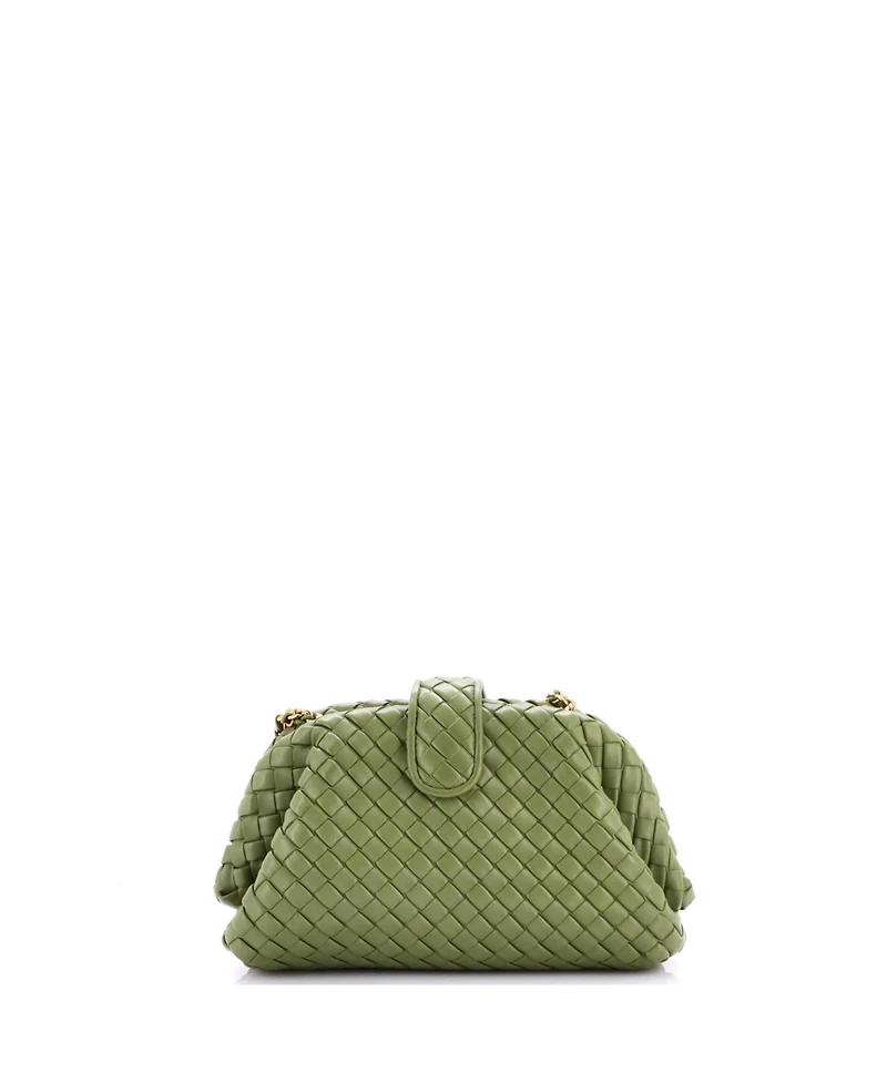 Pre-Owned Bottega Veneta Medium Lauren 1980 Clutch with Chain Intrecciato Nappa