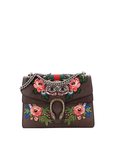 Pre-Owned Gucci Medium Web Dionysus Bag Embellished Leather