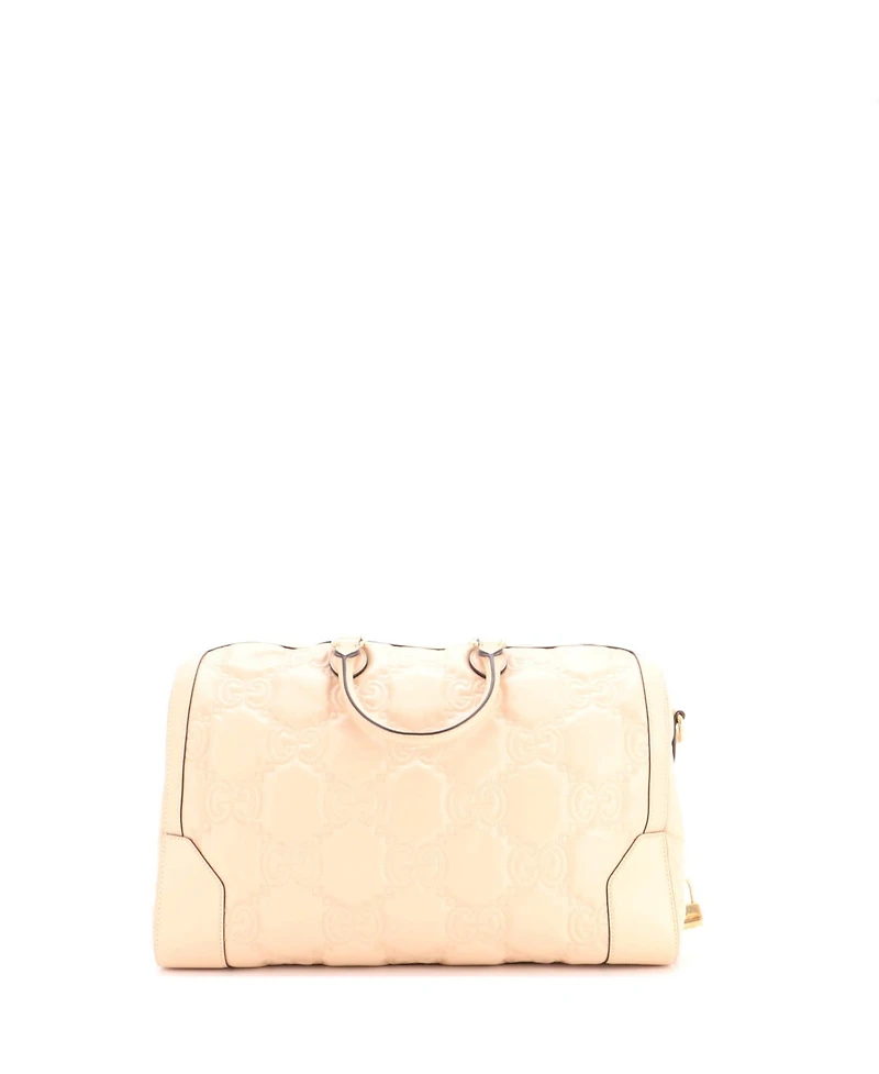 Pre-Owned Gucci Medium Convertible Boston Top Handle Bag Gg Matelasse Leather