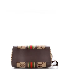 Pre-Owned Gucci Large Savoy Web Convertible Duffle Bag Jumbo Gg Canvas