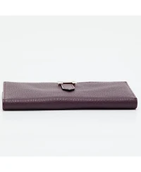 Pre-Owned Hermes Women's Raisin Epsom Leather Palladium Finish Bearn Wallet