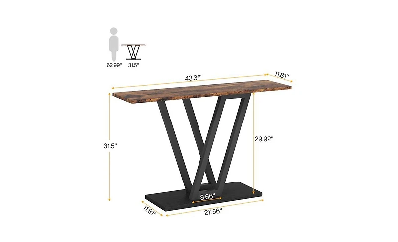 Slickblue Industrial Console Table for Entryway or Hallway