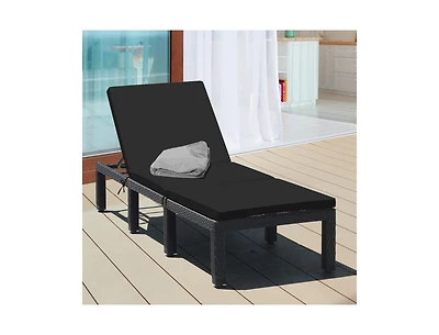 Boyel Living Patio Rattan Height Adjustable Lounge Chair with 2 Set of Cushion Cover