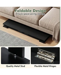 Sugift Portable Folding Floor Table Low Wooden Coffee Table with Foldable Legs