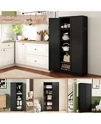 Boyel Living 110lb Shelf Steel Farmhouse Slim Tool Free Assembly Storage Cabinet
