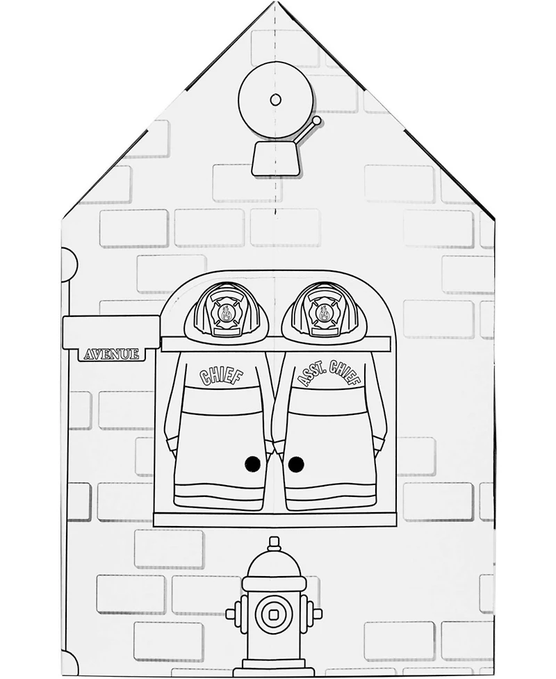 Easy Playhouse Police and Fire Station Color-Your-Own 1-Piece Playhouse, Ages 3+