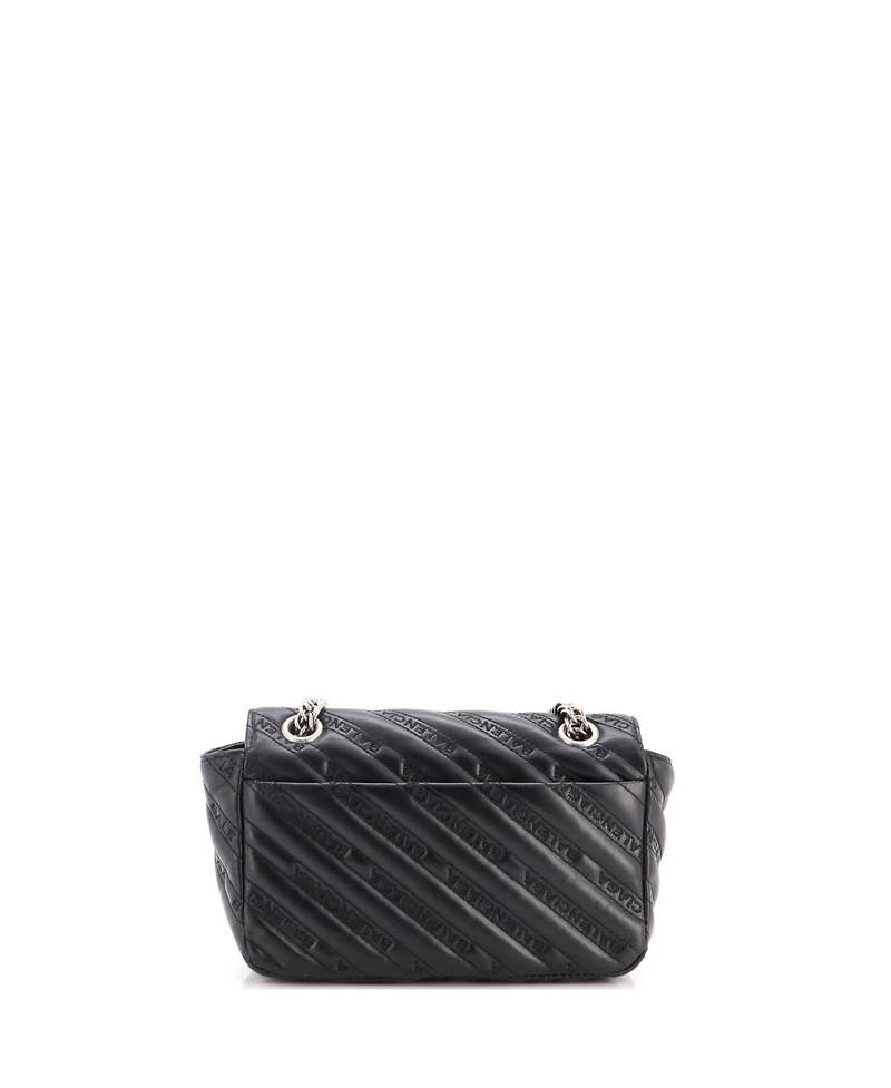 Pre-Owned Balenciaga Small Bb Chain Round Shoulder Bag Embossed Leather