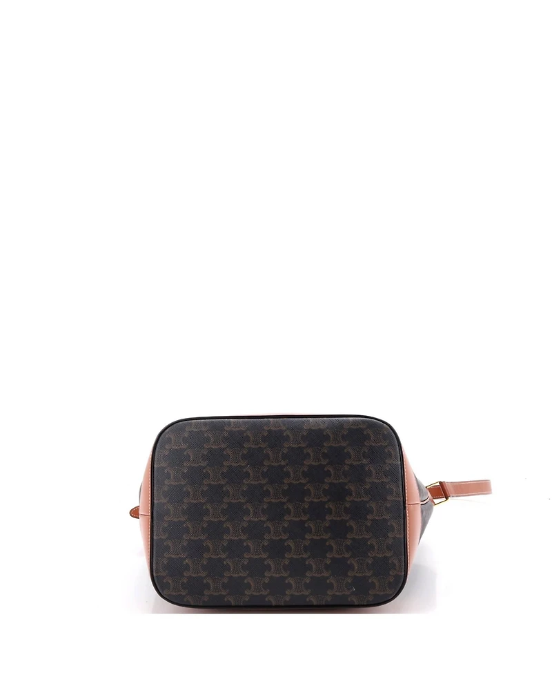 Pre-Owned Celine Medium Bucket Bag Triomphe Coated Canvas