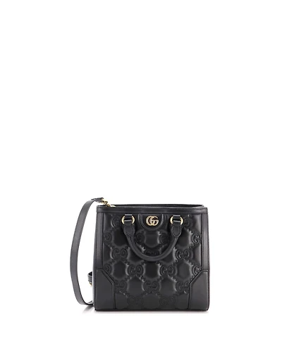 Pre-Owned Gucci Mini Gg Top Handle Tote Gg Matelasse Leather