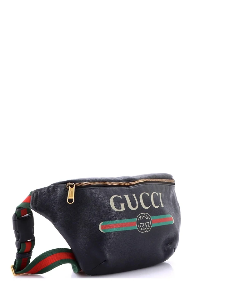Pre-Owned Gucci Medium Logo Belt Bag Printed Leather