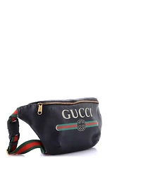 Pre-Owned Gucci Medium Logo Belt Bag Printed Leather