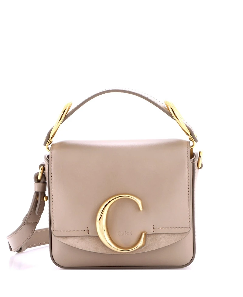 Pre-Owned Chloe Mini C Double Carry Bag Leather