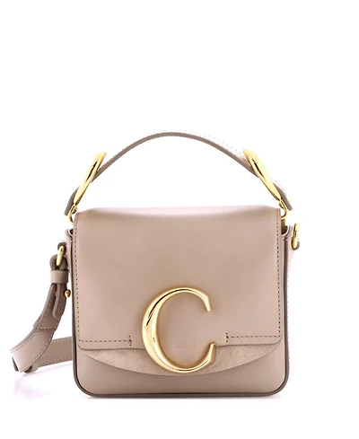 Pre-Owned Chloe Mini C Double Carry Bag Leather