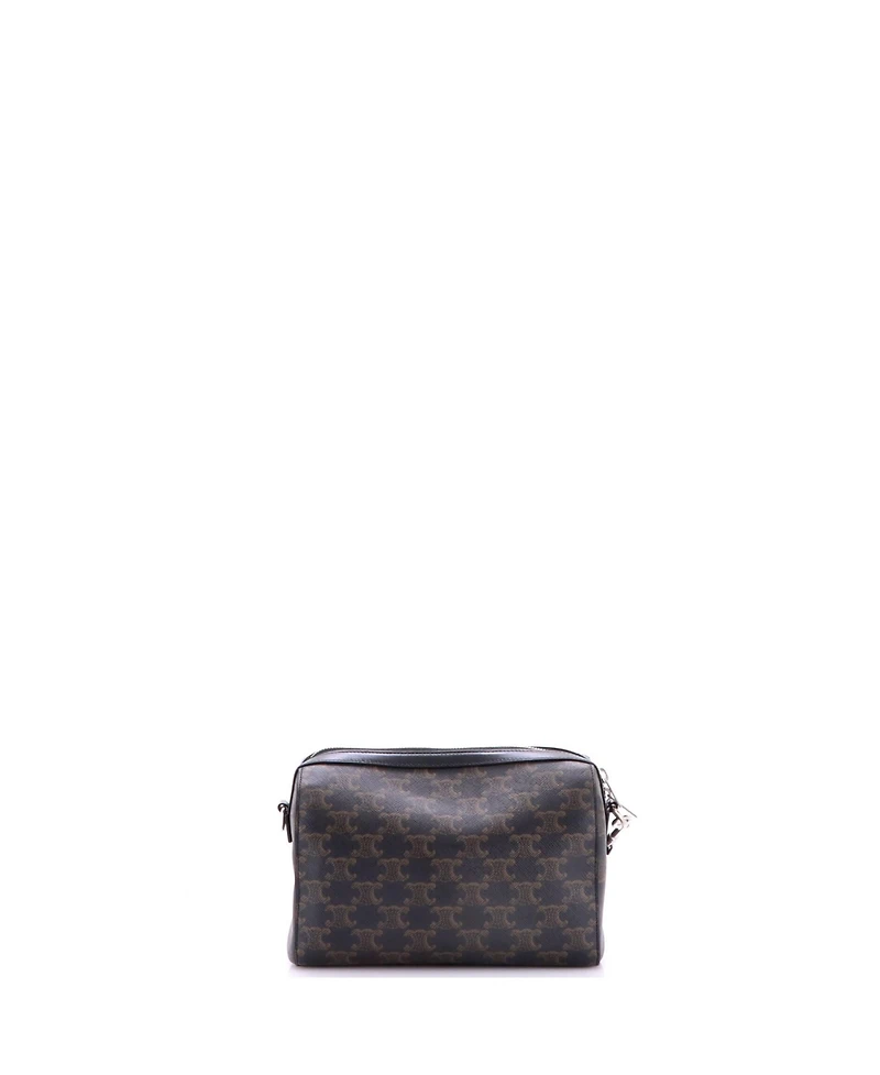 Pre-Owned Celine Mini Convertible Zip Boston Bag Triomphe Coated Canvas