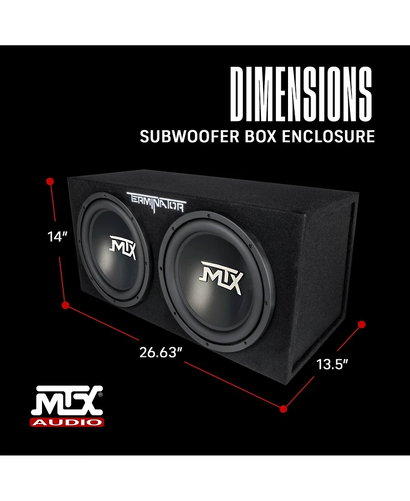 Mtx TNE212D 12-Inch 1200-Watt Car Audio Dual Loaded Subwoofer Box Enclosure