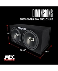 Mtx TNE212D 12-Inch 1200-Watt Car Audio Dual Loaded Subwoofer Box Enclosure