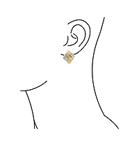Bling Jewelry Geometric Square Two Tone Rope Cable Love Knot Clip On Earrings For Non Pierced Ears Gold Silver Plated Brass