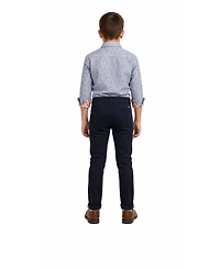 Elie Balleh Little Boys Blue Printed Button-Down Slim Fit Shirt