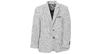 Elie Balleh Boys Blue Slim Fit Geometric Pattern Blazer