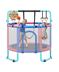 Sugift 60" x 60" 6-in-1 Trampoline with Adjustable Gymnastics Bar, Ages 3+