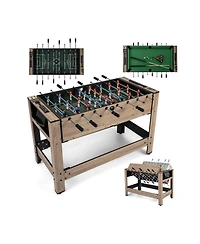 Sugift 49 Inch 2-in-1 Swivel Pool and Foosball Game Table for Teens and Adults