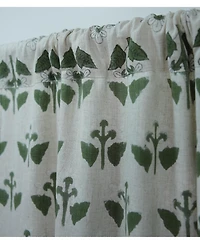 Fabdivine Chahat Handmade Block Print Floral Linen Curtains