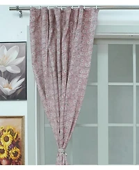 Fabdivine Haridwar Floral Block Print Viscose Linen Curtain
