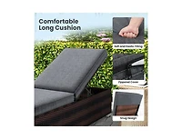 Boyel Living Patio Wicker Lounge Chair with 4-level Backrest and Long Seat Cushion