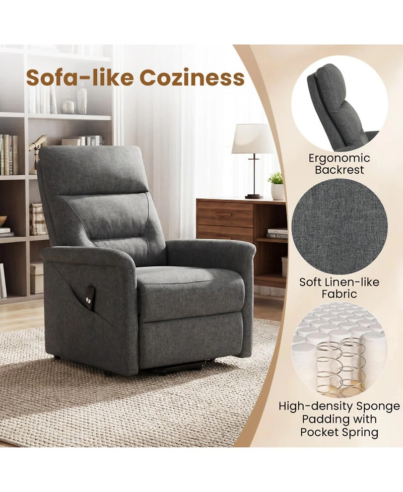 Sugift Power Lift Recliner Chair for Elderly with Remote Control and Side Pocket