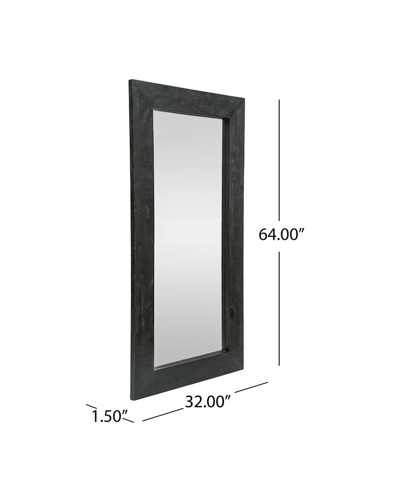 Busdays Handcrafted Rustic Mango Wood Floor Mirror 32x64 Inch Standing Mirror No Assembly Required