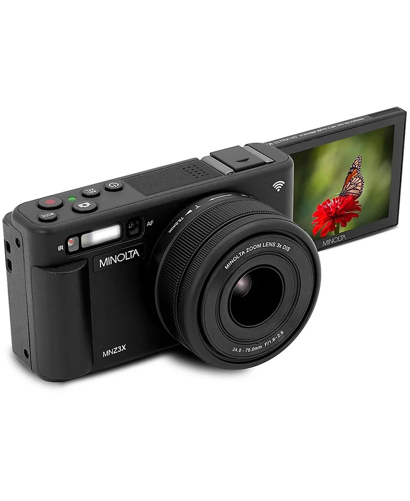 Minolta MNZ3X 72MP 5K Ultra Hd 24-75mm Optical Zoom Digital Camera