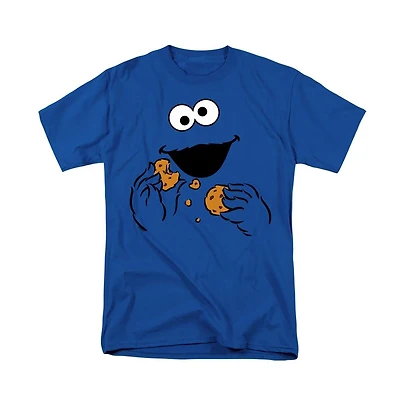 Sesame Street Men's Cookie Monster Om Nom Face T-Shirt
