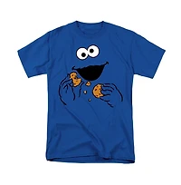 Sesame Street Men's Cookie Monster Om Nom Face T-Shirt