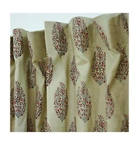 Fabdivine Handmade Vatika Floral Block Print Linen Curtain