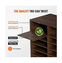 Slickblue Wooden Mail Organizer with Compartments, Literature Sorter for Office, Home and Mailroom