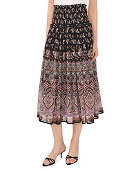 CeCe Women's Smocked Waist A-Line Midi Skirt